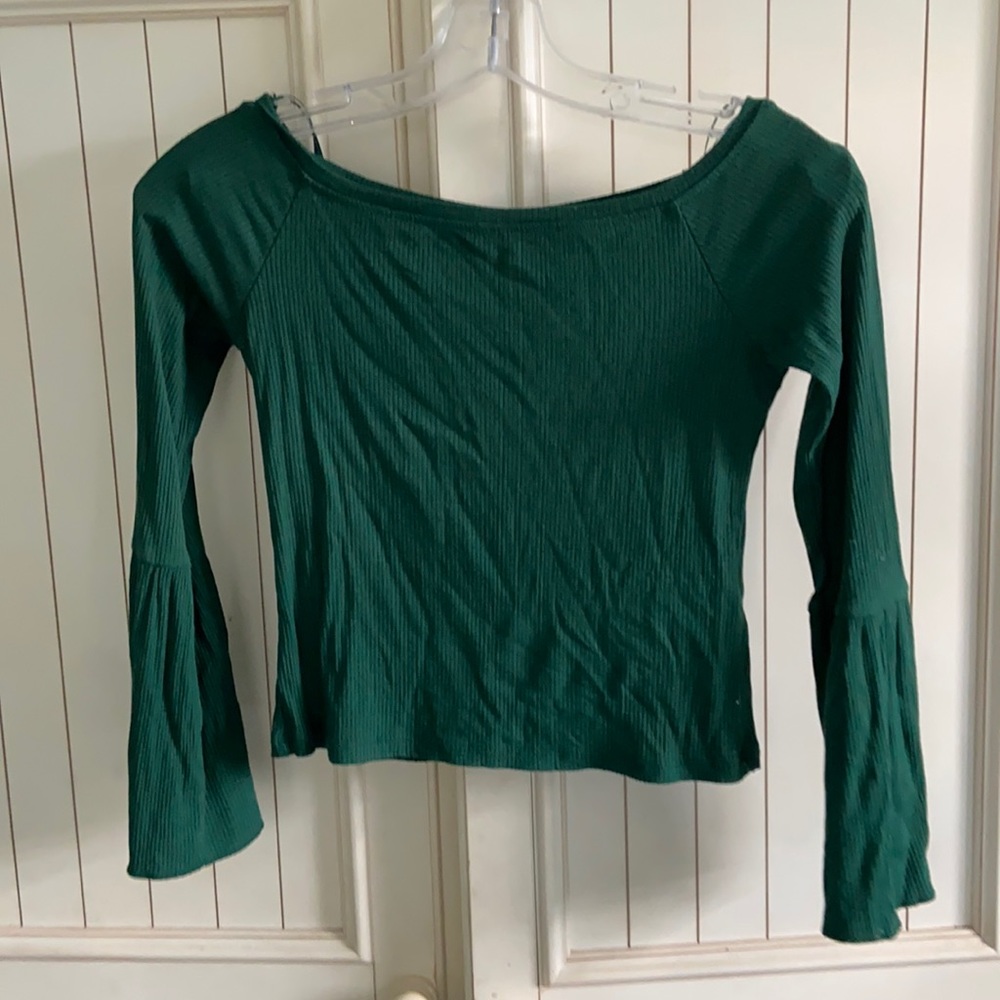 Top shop dark green crop top